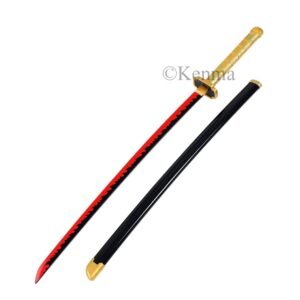 Kenma Demon Slayer Tsugikuni Yoriichi Nichirin Wooden Blade Katana for Cosplay 105 Cms Wooden Katana Anime Accessory Collectible